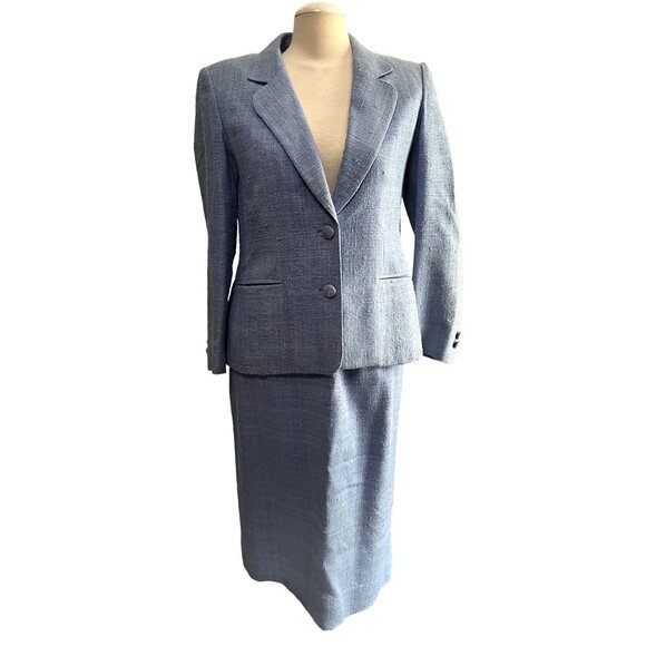 Ricky Bo Dresses & Skirts - Vintage Ricky Bo Hilton Hotel Baby Blue Tweed Skirt Suit Sz Small Womens